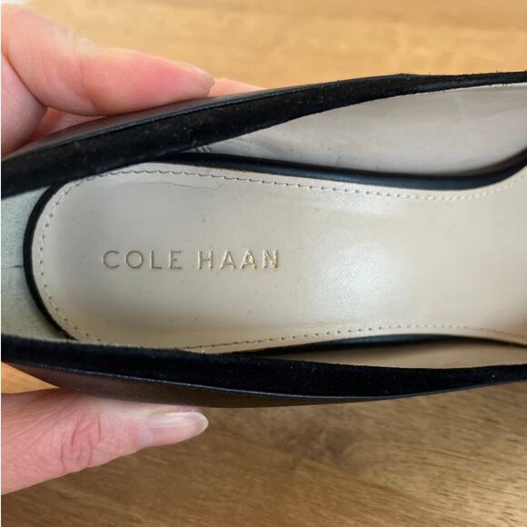 Cole Haan Suede and Leather Pumps Heels Size 8.5 Black Classic Career Event - Picture 8 of 10